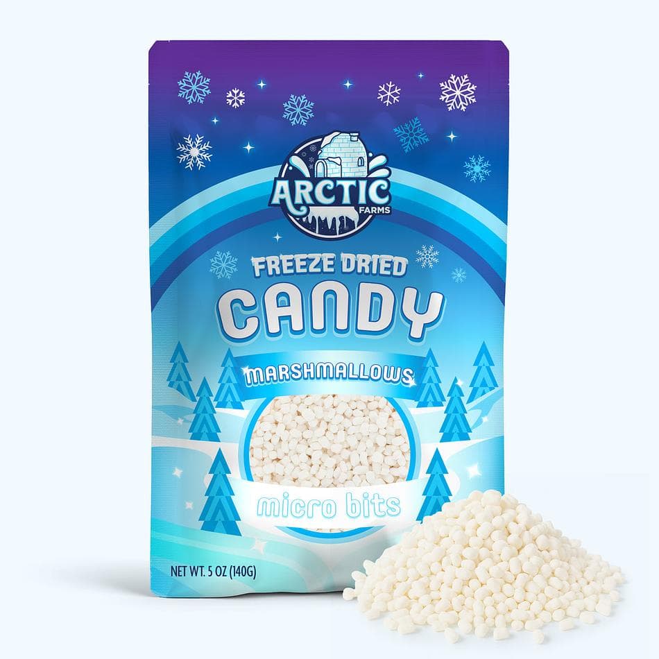 Freeze-Dried Marshmallows, Light, Airy, Sweet & Ultra-Crunchy, Large Resealable Bag (5 oz)