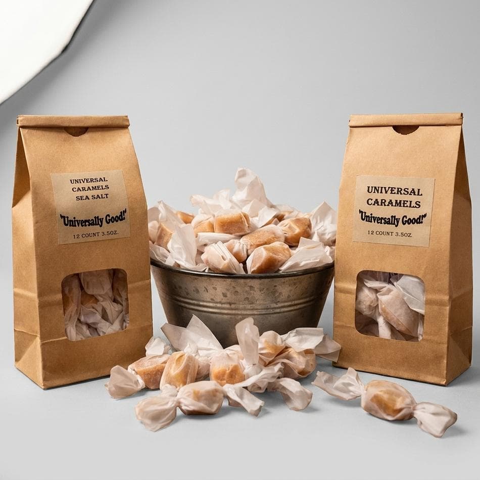 Butterscotch Soft Caramels, Real Butter & Cream, Melt-In-Your-Mouth Chewy Candy, 12-Piece Bag