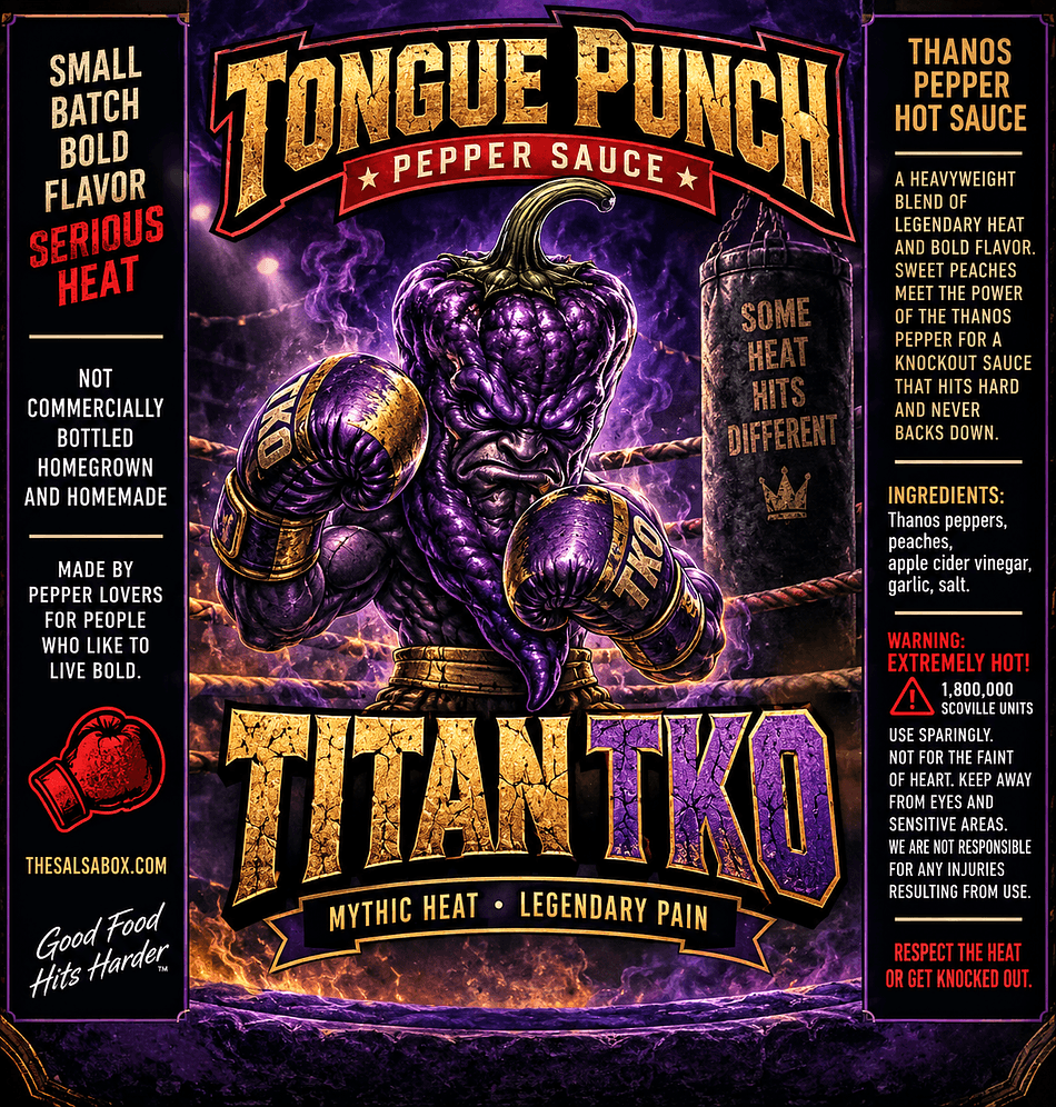 Hot Sauce made from the new Thanos pepper, Bold Heat & Flavor, Bottle Size 3oz