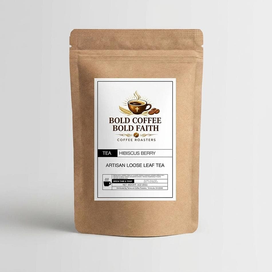 Organic Hibiscus Herbal Tea, Hibiscus & Rosehips, Fruity Berry Blend, Caffeine-Free Iced or Hot, Loose Leaf 3 oz