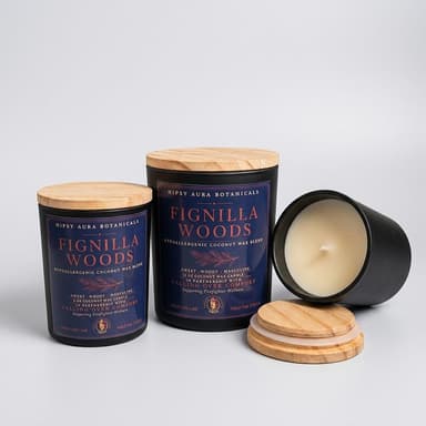 Scented Candle, Fig & Vanilla with Warm Woods, Cozy Home Fragrance, Hand-Poured, 6 oz / 12 oz Options