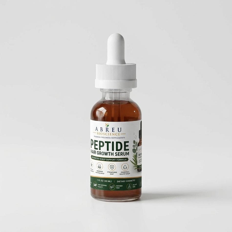 Peptide Hair Growth Scalp Serum, 5 Bioactive Peptides + Saw Palmetto, Thicker Fuller-Looking Hair, 1 fl oz (30 ml)