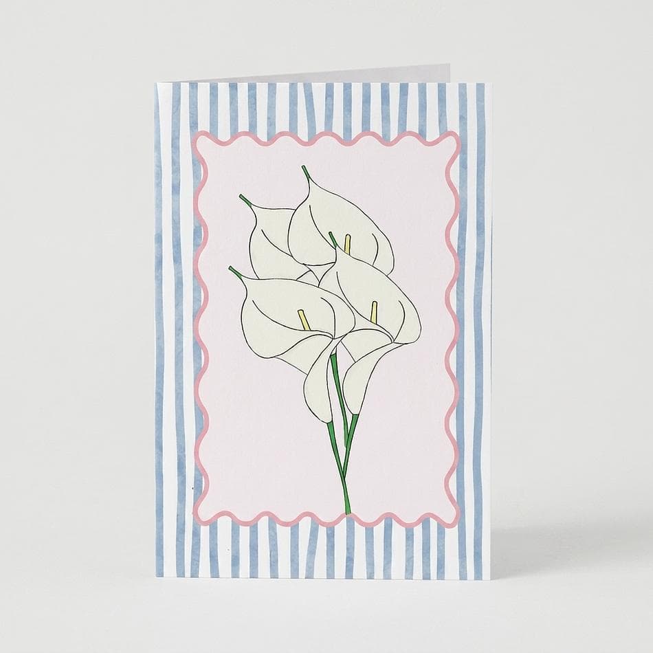 Blank Floral Greeting Card, Lily Illustration, 100% Recycled Paper, All-Occasion Note, A2 Folded, Envelope Included