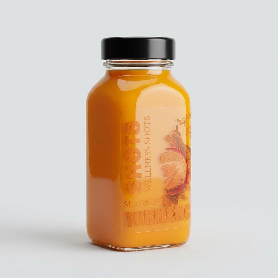 Sea Moss Wellness Shots (6-Pack) – 2 oz Ginger + Turmeric + Lemon + Honey • Made-to-Order • Free Shipping