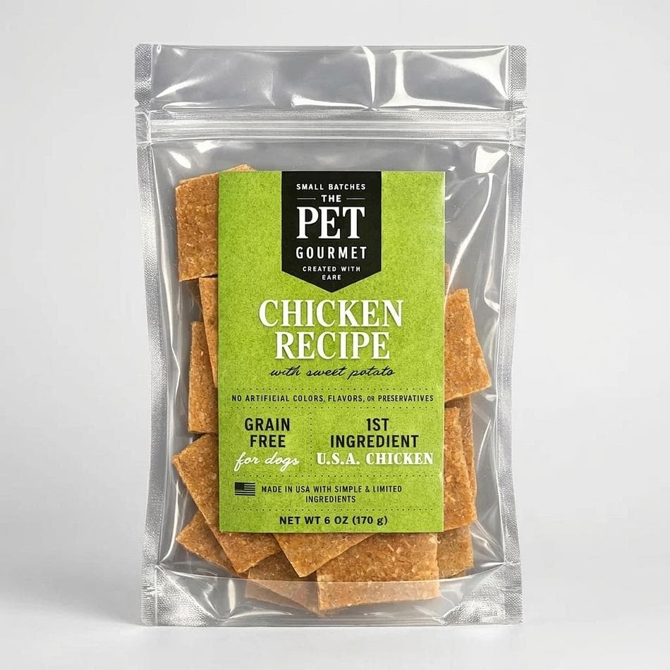 Chicken Jerky Dog Treats, Sweet Potato & Rosemary, Soft Chewy Training Treat, 5 oz Bag