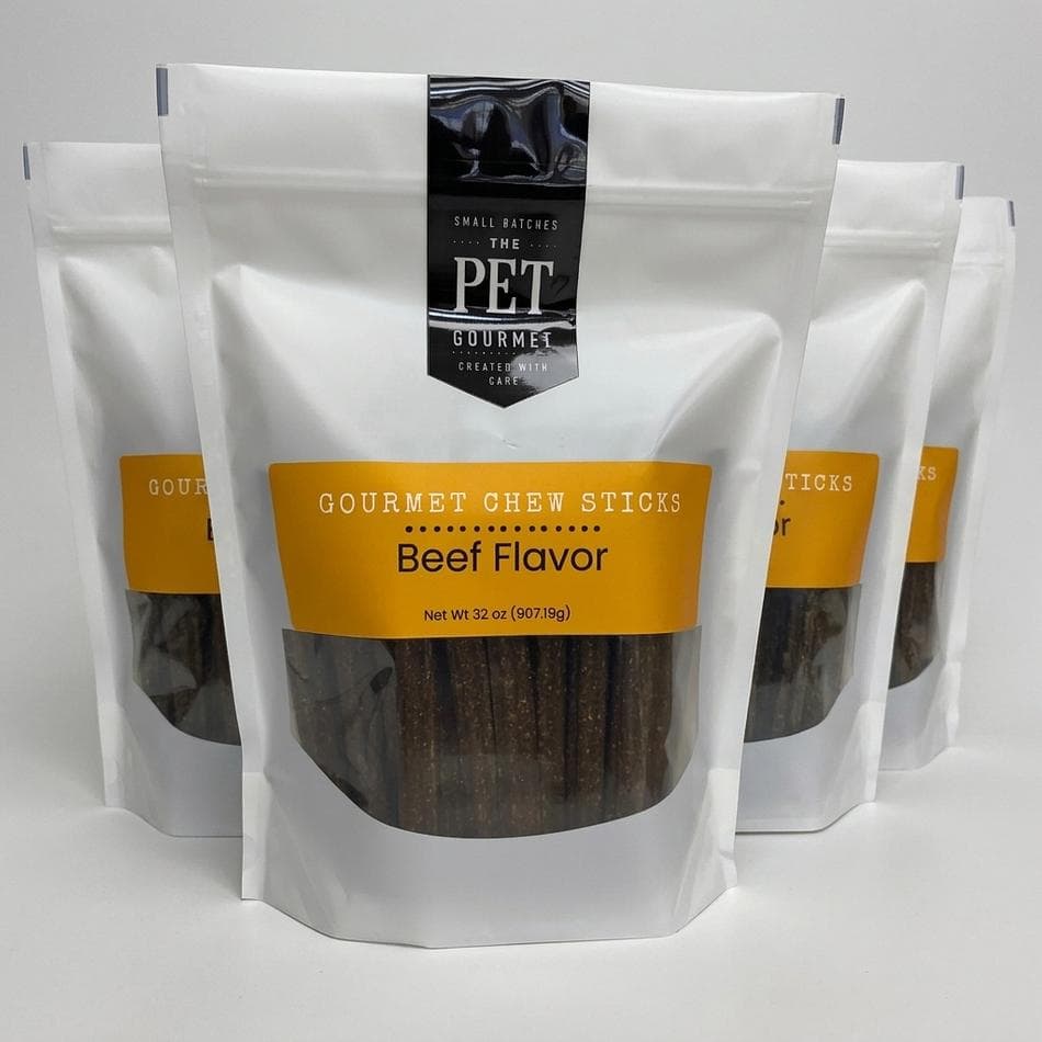 Beef Dog Chew Sticks, Real Beef & Chickpea, Tasty Edible Chews, 6-Inch, ~24 Count, 2 lb Bag