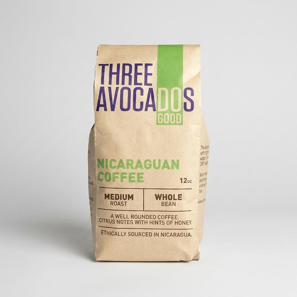 Single Origin Nicaragua Coffee Beans, 100% Arabica, Medium Roast, Low Acidity Smooth Cup, Whole Bean, 12 oz Bag