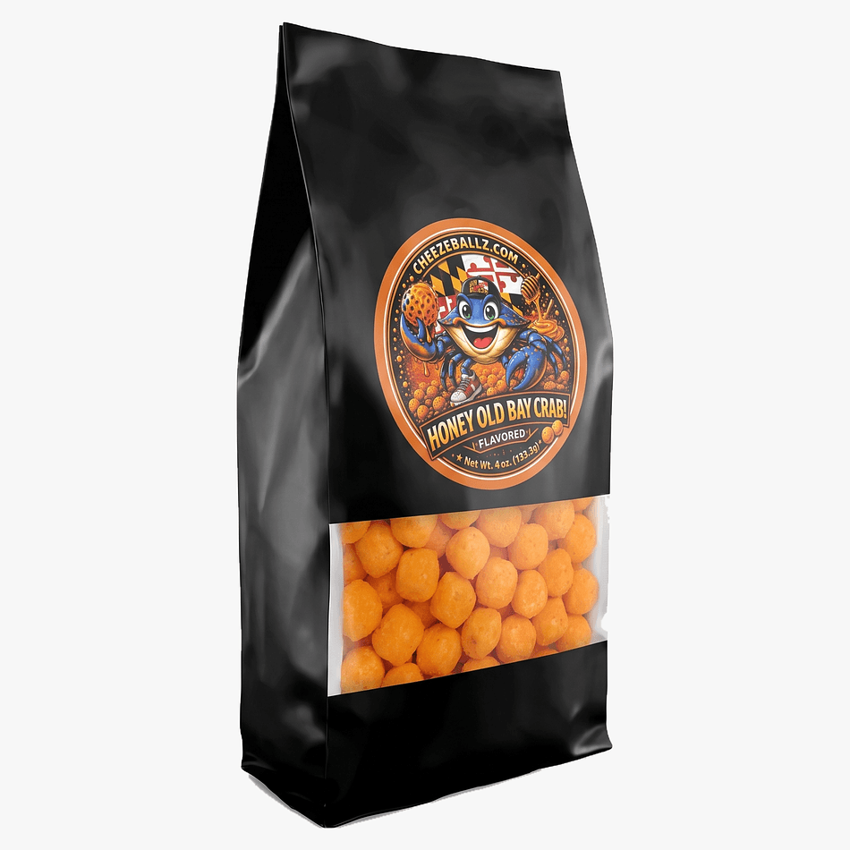 Gourmet Cheese Balls Snack, Honey & Old Bay-Style Seasoning, Sweet & Savory Crunch, Gluten-Free, 4 oz Resealable Pouch