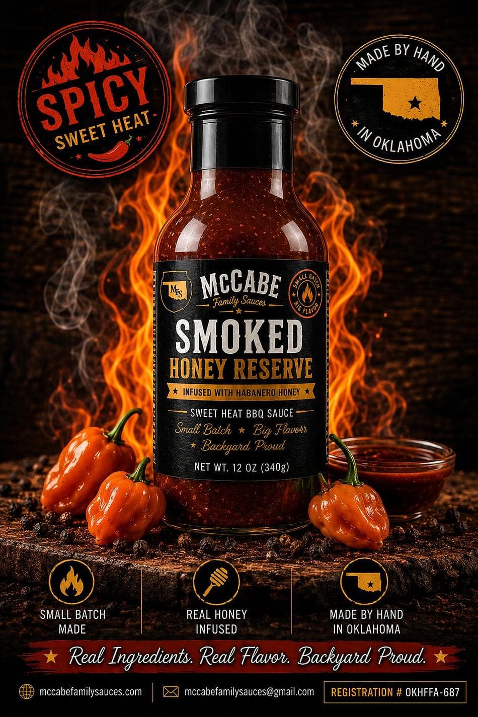 Smoked Honey Reserve BBQ Sauce- 12 oz