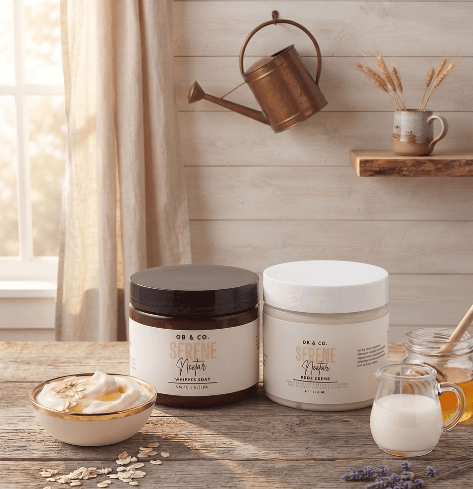 Suds & Silk Bundle, Soothing Whipped Soap + Hydrating Body Crème Set Gentle Cleanse & Deep Moisture for Dry & Sensitive Skin