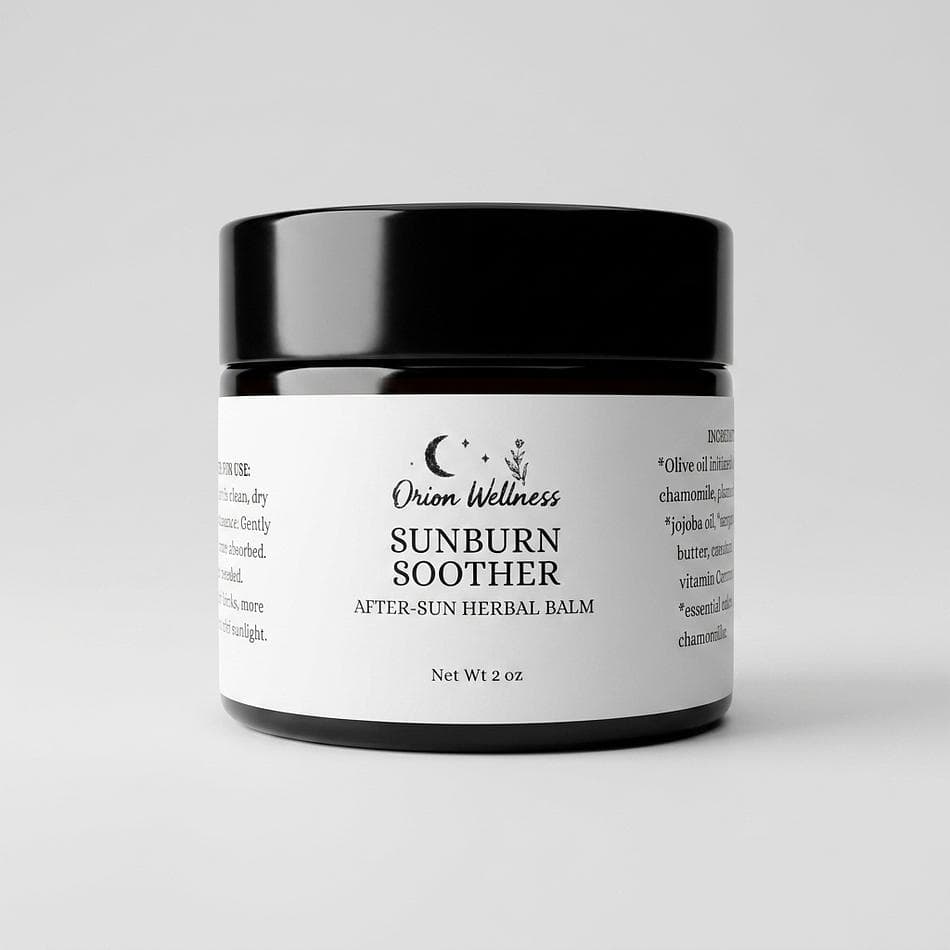 After-Sun Relief Balm, Calendula & Aloe Vera, Calms Sun-Kissed Skin, Non-Greasy Herbal Salve (Size Not Listed)