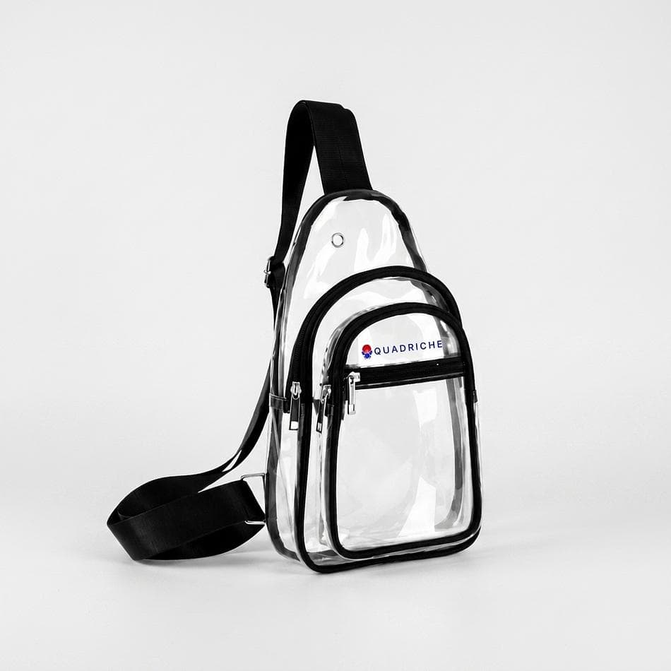 Clear Stadium Crossbody Bag, Transparent PVC, Hands-Free Concert & Game Day, Multiple Zipper Pockets, Adjustable Strap, 12.2 x 7.1 x 2.7 in