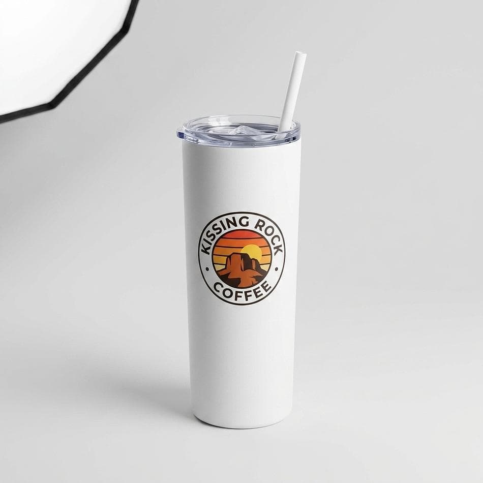 Insulated Skinny Tumbler, Stainless Steel, Hot 12h Cold 24h, BPA-Free Straw Lid, Glossy Glitter Moonrock, 20oz