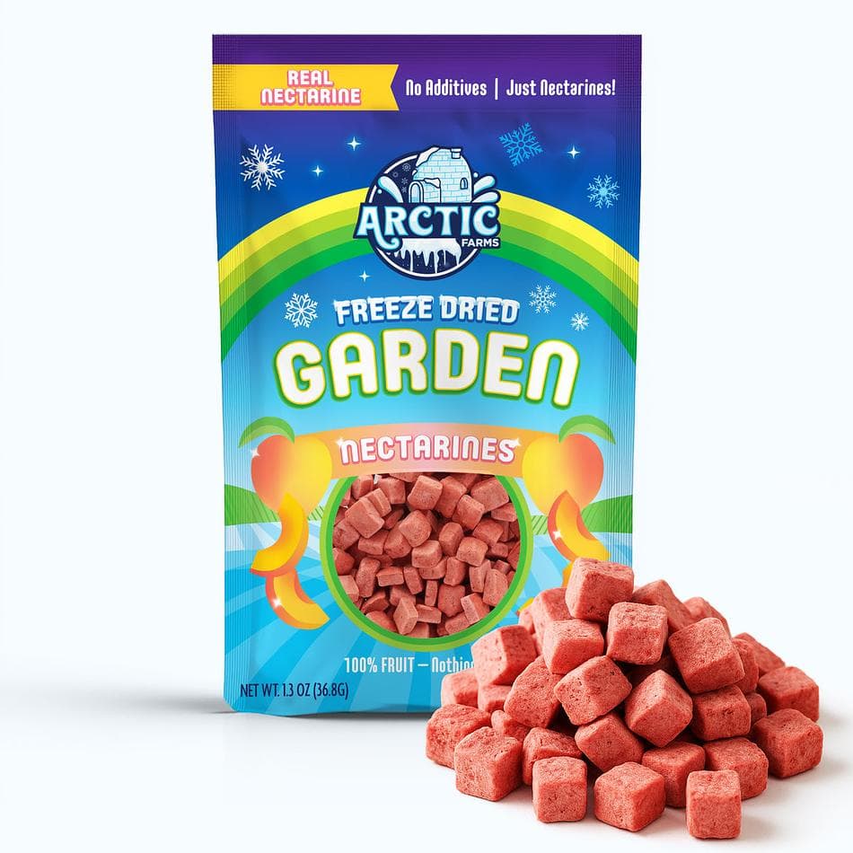 Freeze-Dried Nectarine, Bright Juicy-Sweet Crunchy Fruit Snack, Large Resealable Bag (1.3 oz)