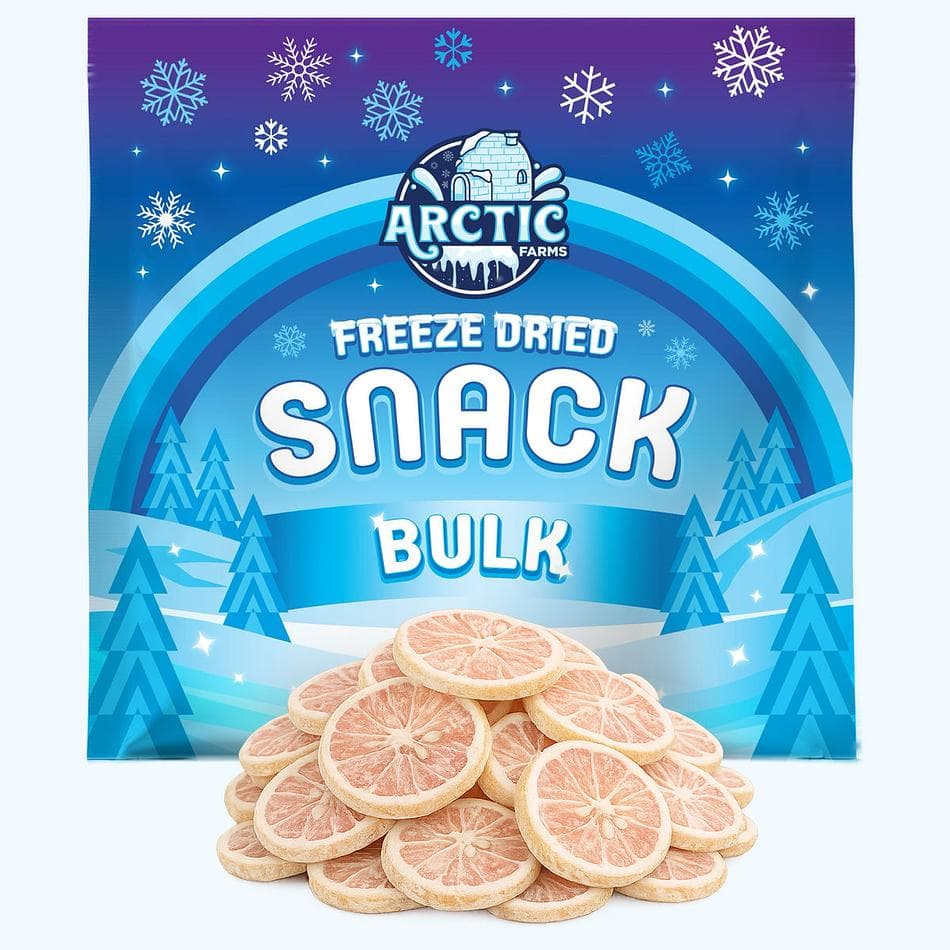 Freeze-Dried Grapefruit Slices, 100% Grapefruit, Tart Citrus Crunch, No Sugar Added, Bulk Bag (11 oz)