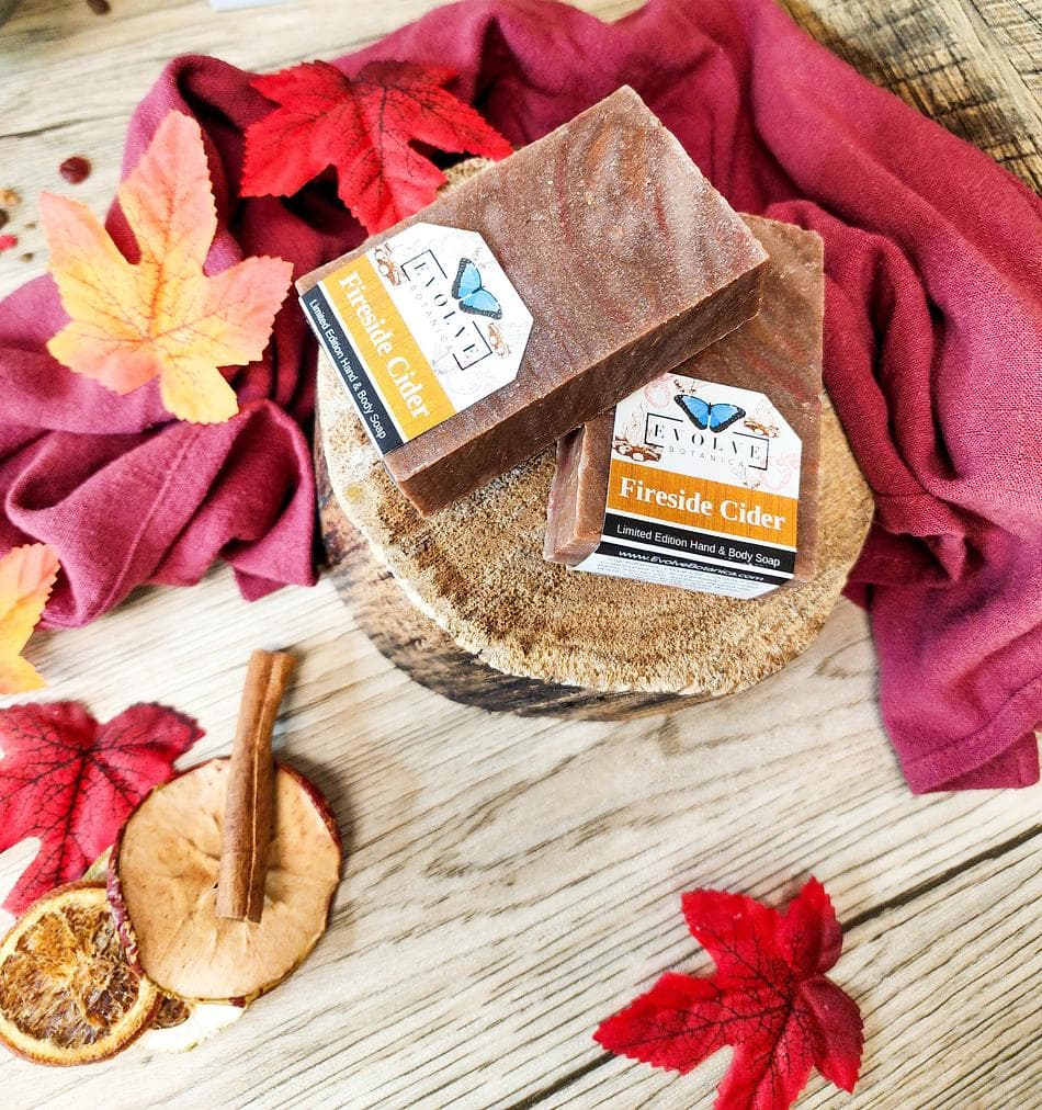 Shea Butter Bar Soap, Olive & Coconut Oils, Mulled Apple Cider Scent, Moisturizing Hand & Body, 4.5–5 oz