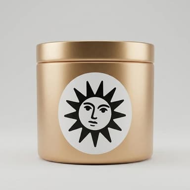 Scented Candle Travel Tin, Frankincense Amber & Tonka, Cozy Winter Warmth, 3 oz Mini Candle, Reusable Gold Tin