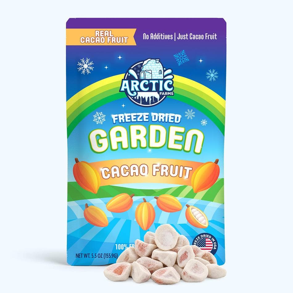 Freeze-Dried Cacao Fruit & Pulp with Cacao Bean, Sweet-Tangy Tropical Crunch, No Added Sugar, Large Resealable Bag (5.5 oz)