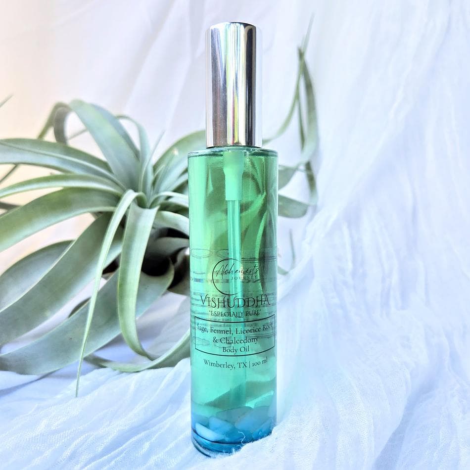 Vishuddha, "Throat Chakra," Fennel, Sage & Licorice Root Body Oil scented with Blue Tansy + Spanish Sage + Clary Sage