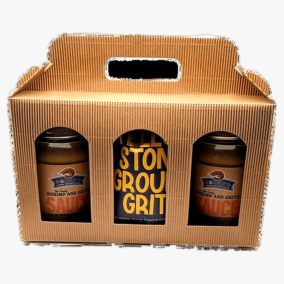 Shrimp & Grits Meal Kit, Low Country Shrimp & Grits Sauce, Authentic Southern Flavor, 2 Jars + 1 Bag Grits