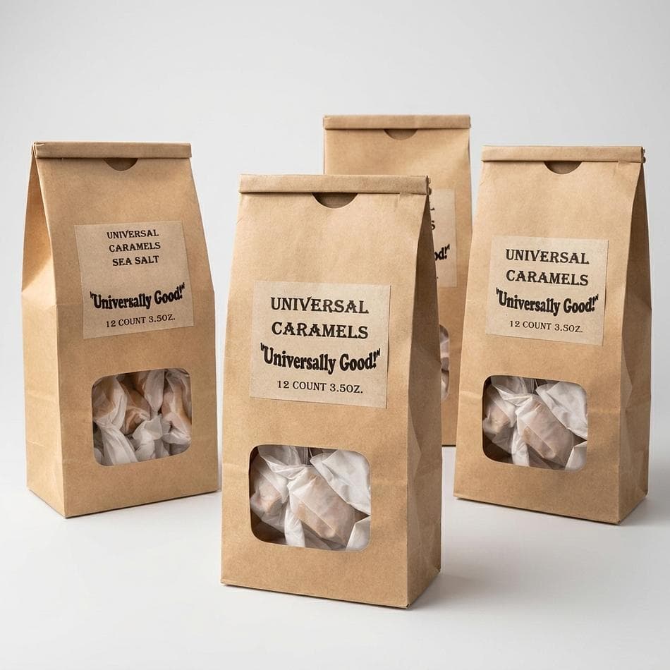 White Chocolate Soft Caramels, Real Butter & Cream, Melt-in-Your-Mouth Gourmet Candy, Individually Wrapped, 50-Count Bag