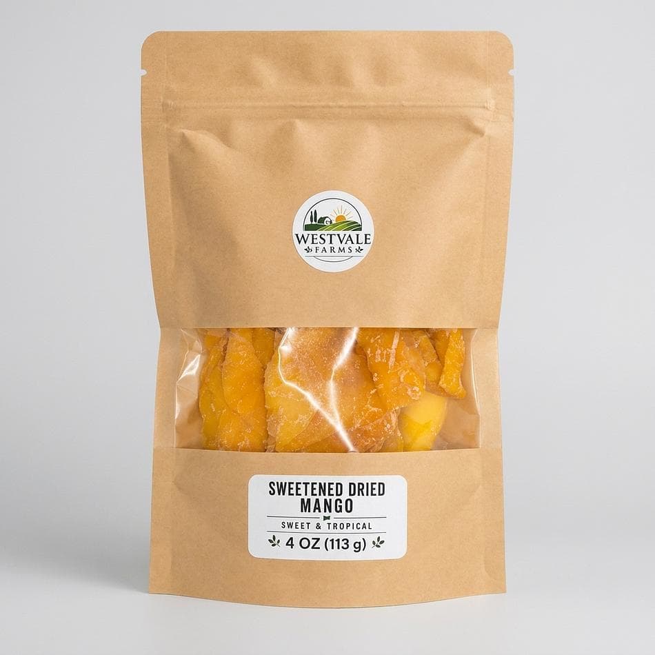 Sweetened Dried Mango Slices, Mango & Cane Sugar, Soft Chewy Snack, Product of Sri Lanka, 2 oz or 4 oz Bag