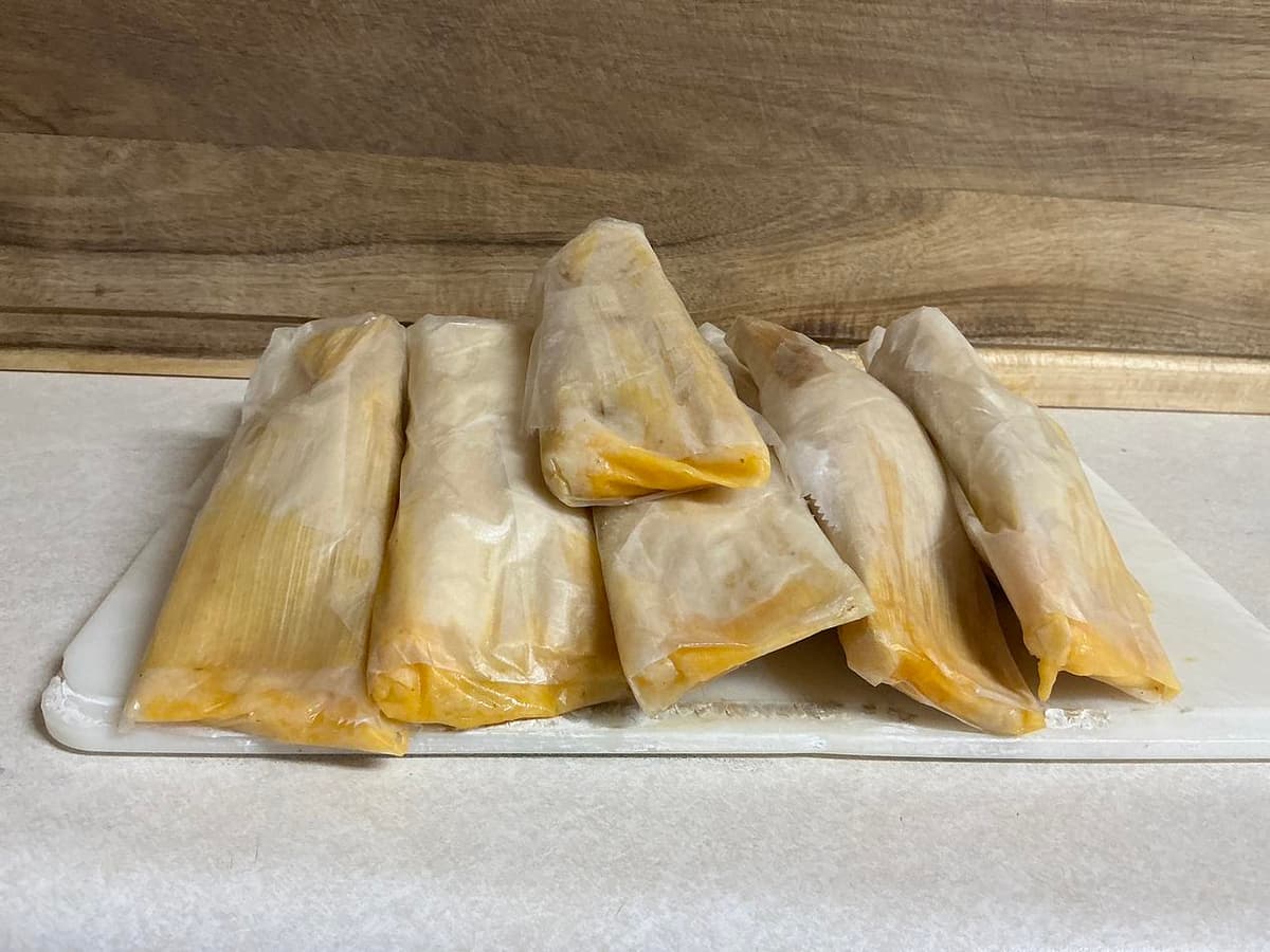 Tamales - Green chilies and Cheddar cheese