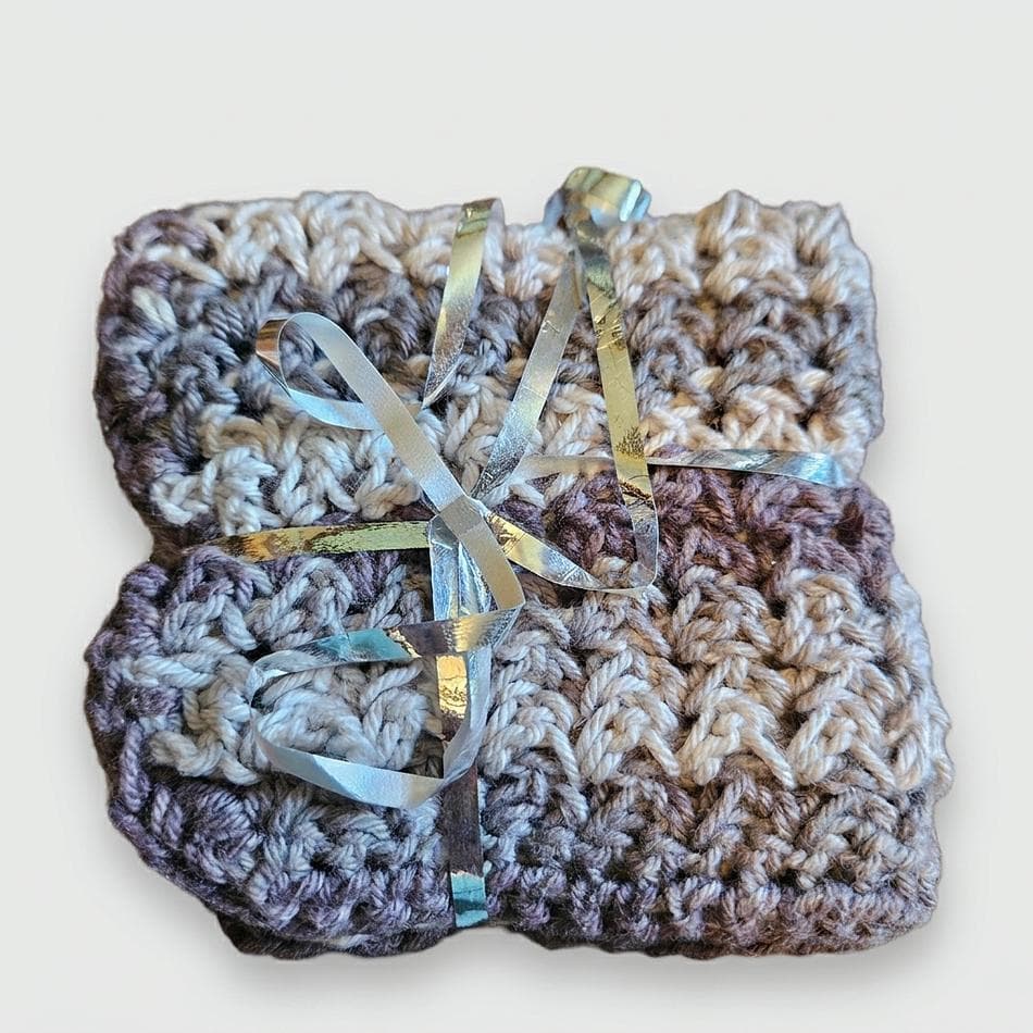 Crocheted Cotton Dish Cloth, 100% Cotton Yarn, Absorbent & Odor-Resistant, 8–10 in Square, 1 Cloth