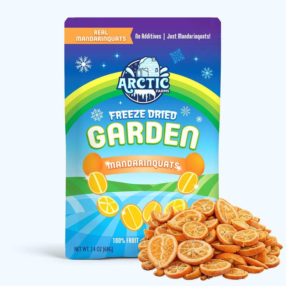 Freeze-Dried Mandarinquat Slices, 100% Fruit Citrus Wheels, Sweet-Tart Tea & Cocktail Garnish, Large Resealable Bag (2.4 oz)