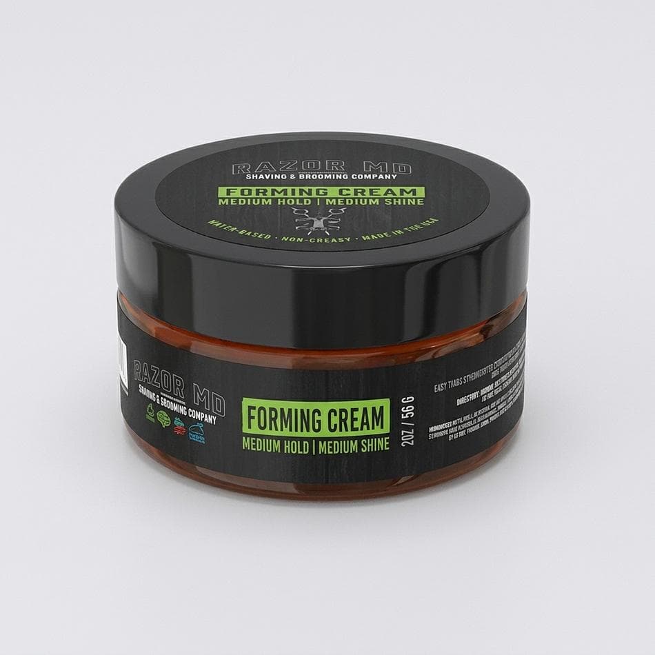 Water-Based Hair Forming Cream, Medium Hold & Medium Shine, Natural Texture & Volume, Travel Size Jar, 2 oz