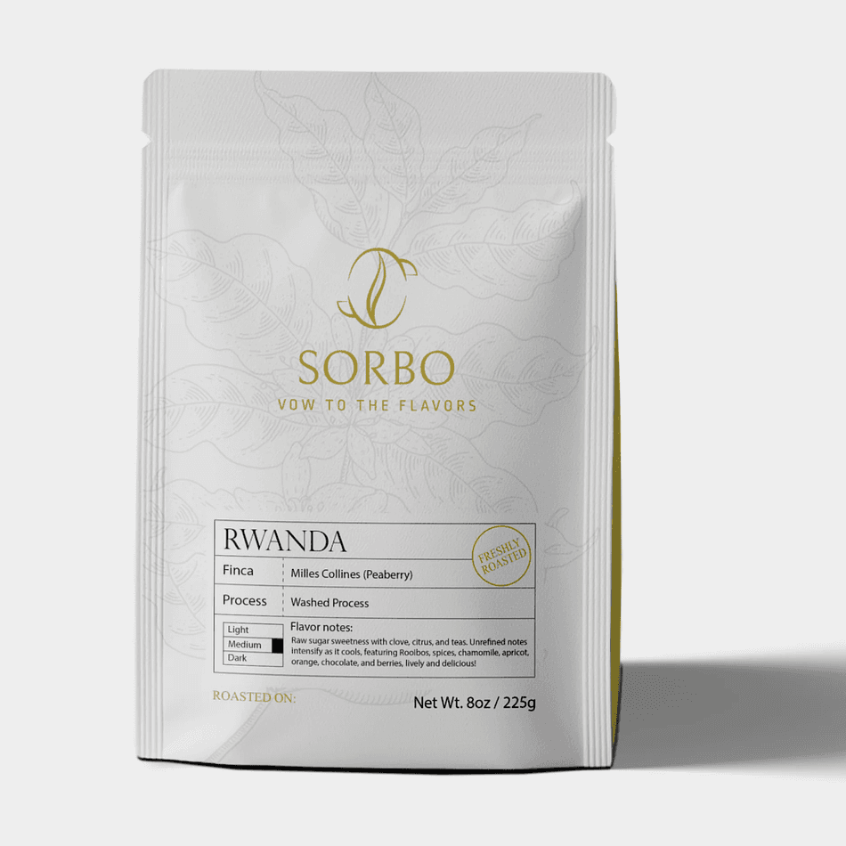 Rwanda Peaberry Coffee Beans, Washed Medium Roast, Tea-Like Citrus & Spice Notes, 10 oz or 1 lb Bag