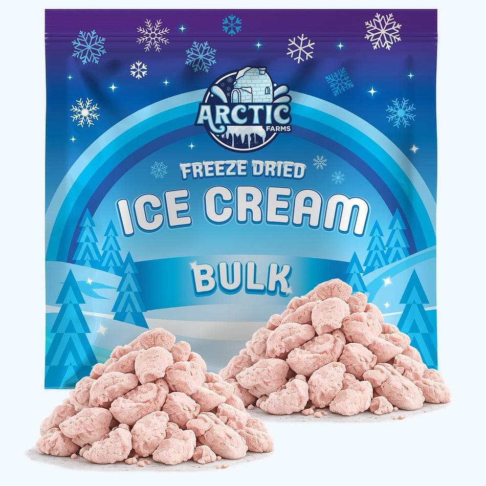 Freeze-Dried Protein Ice Cream Bites, A2A2 Milk & Strawberry Purée, Zero Added Sugar, 10g Protein, Bulk Bag (18 oz)