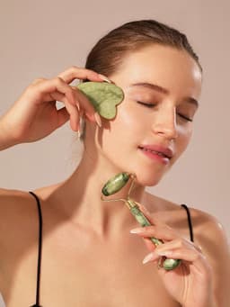 1pc Facial Roller Massager 1pc Gua Sha Board-1