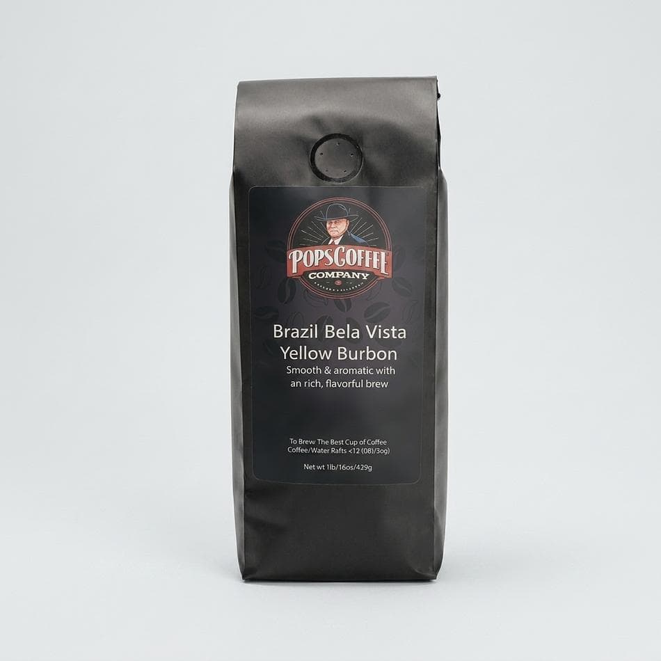 Brazil Yellow Bourbon Organic Coffee Beans, Air-Roasted, Smooth & Rich, 1 lb Bag (Whole Bean or Ground)