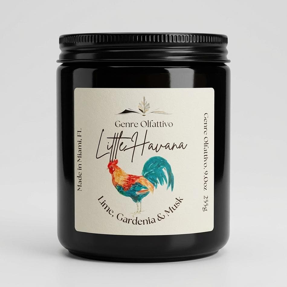 Little Havana Coconut Soy Candle, Lime & Gardenia, Miami-Inspired Scent, 9oz Amber Jar, 40 Hour Burn, Cotton Wick