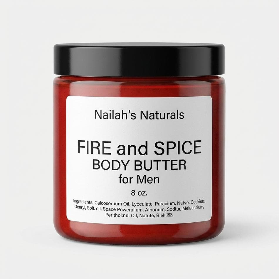 Men's Body Butter, Shea Butter + Grapeseed & Coconut Oil, Long-Lasting Moisture, Spicy Scent, 8 oz Jar