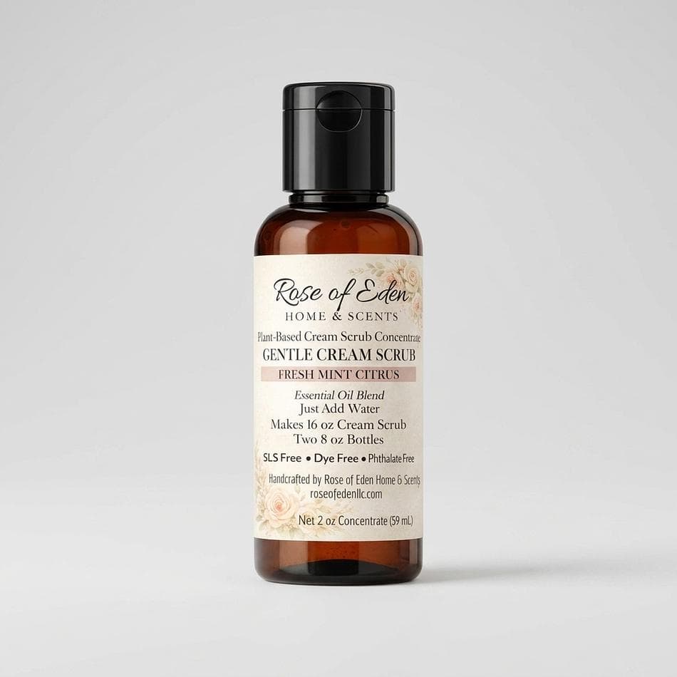 Cream Scouring Cleanser Concentrate, Kaolin Clay & Baking Soda, Gentle Grease & Grime Scrub, Makes 16 oz (2 oz)