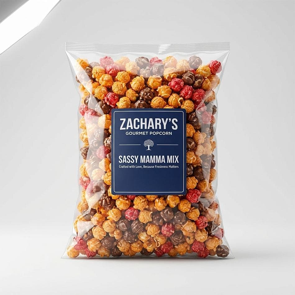 Gourmet Popcorn Mix, Caramel Corn + Sharp Cheddar + Spicy Chili, Sweet Heat Snack, 3.5 oz Bag