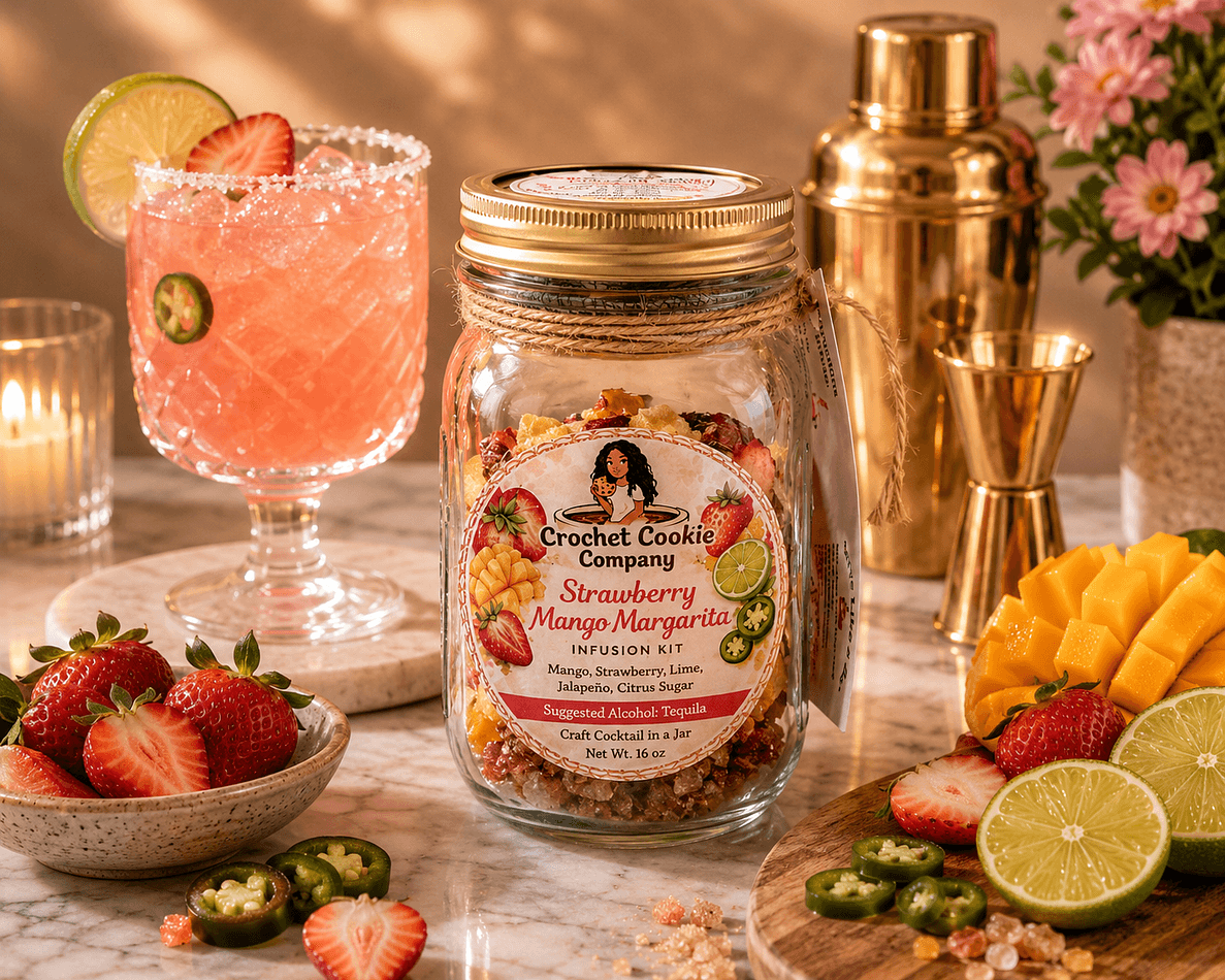 Strawberry Mango Margarita Cocktail Infusion Jar, 16oz