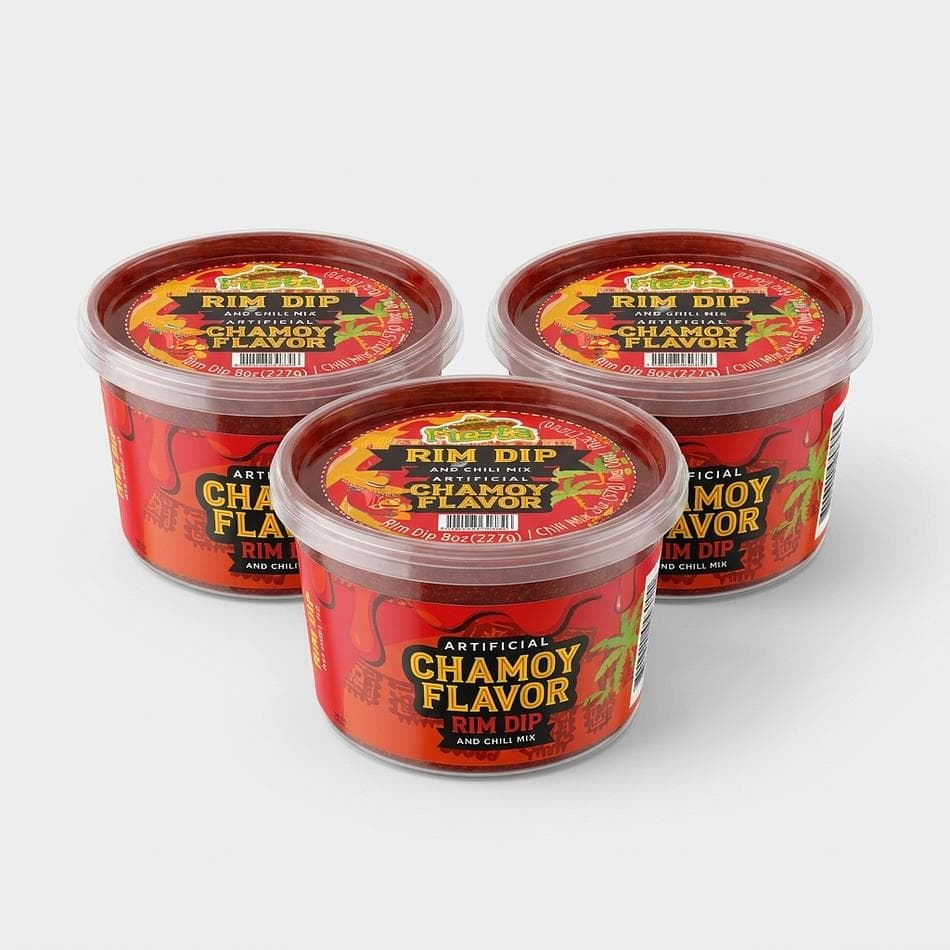 Rim Dip Combo Cups, Chamoy Watermelon & Mango + Tajín Chili Powder, Drink & Fruit Rimmer, 6-Pack (2 Each Flavor)