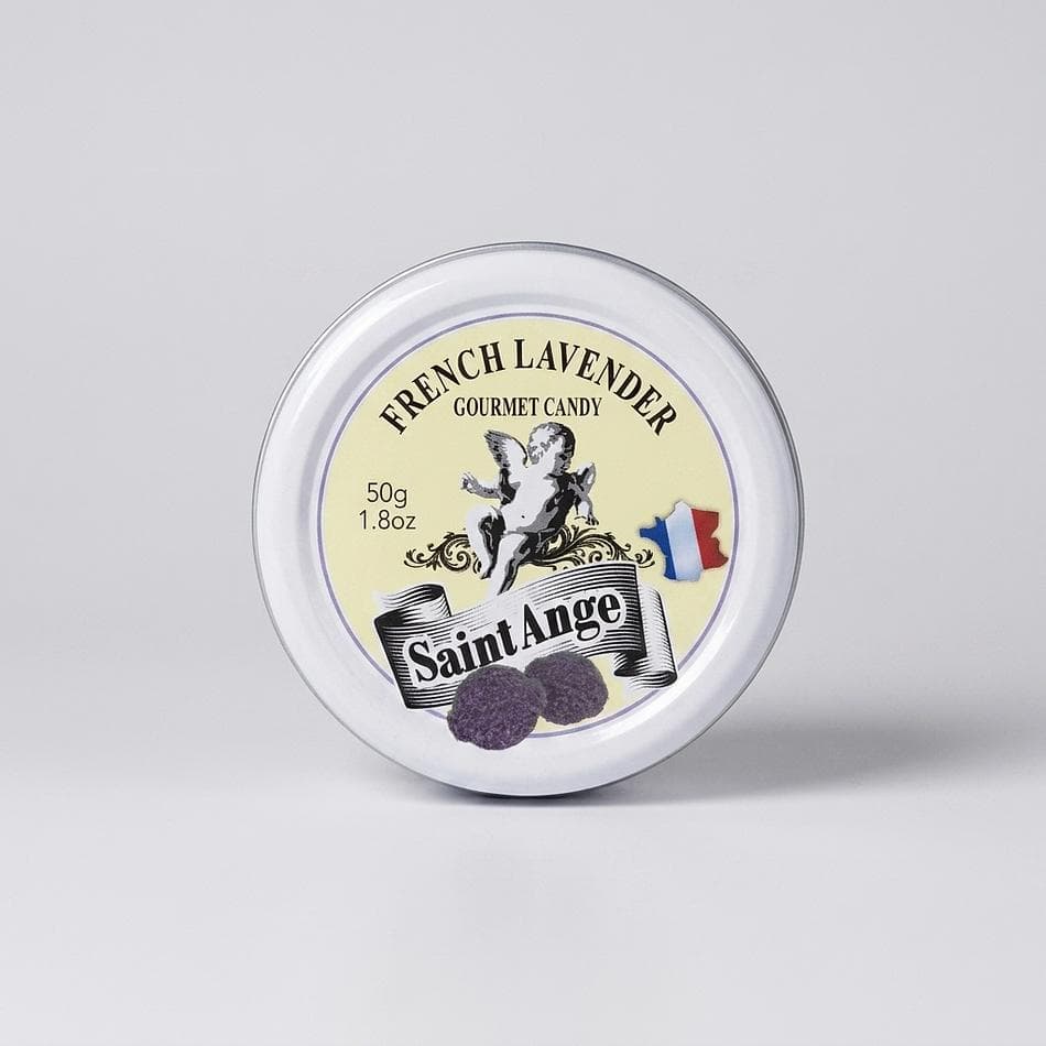 Lavender Pastilles Hard Candy, Lavender Essential Oil, Calming Floral Flavor, 50 g Tin, 1 Pack