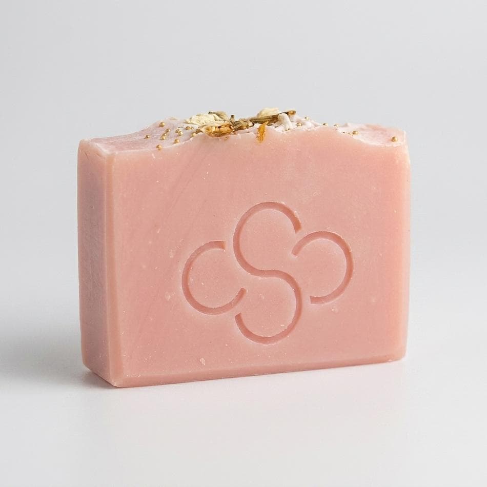 Handcrafted Soap Bar, White Peach Nectar & Champagne, Gentle Hydrating Cleanse, 4.5 oz (Jasmine Buds Topped)