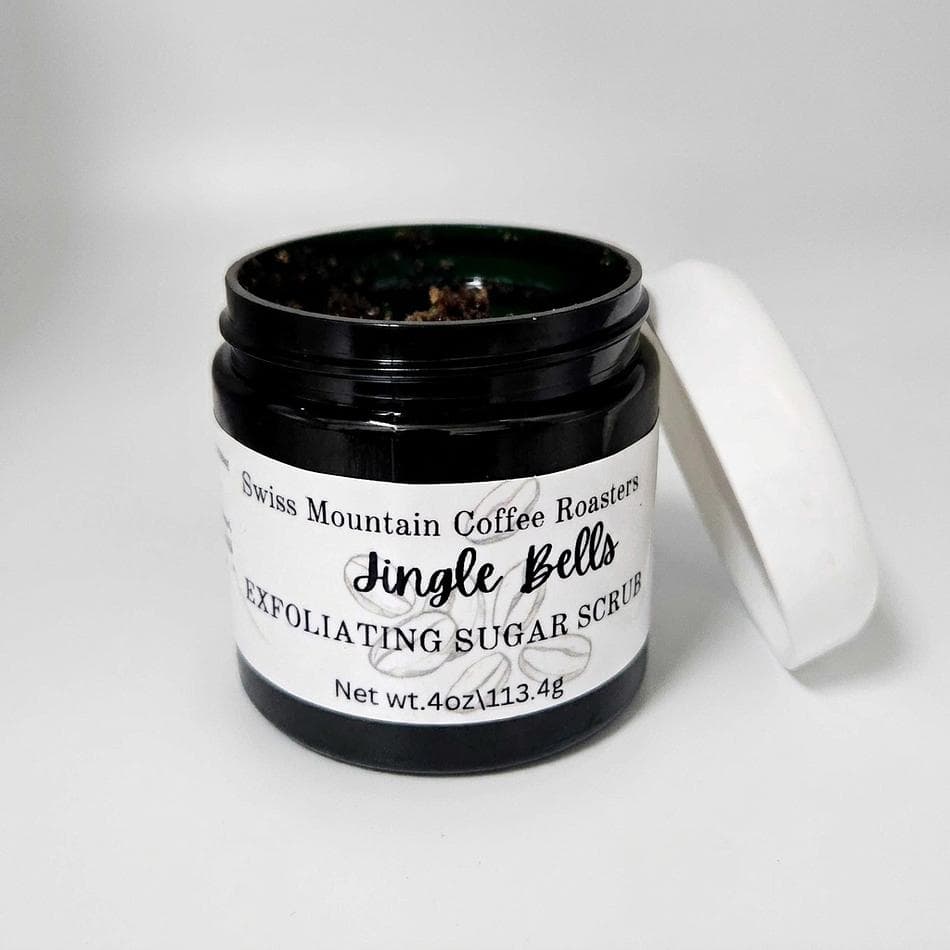 Coffee Sugar Body Scrub, Organic Sugar & Coarse Ground Coffee, Smooth Skin Exfoliating Shower Scrub, Jar