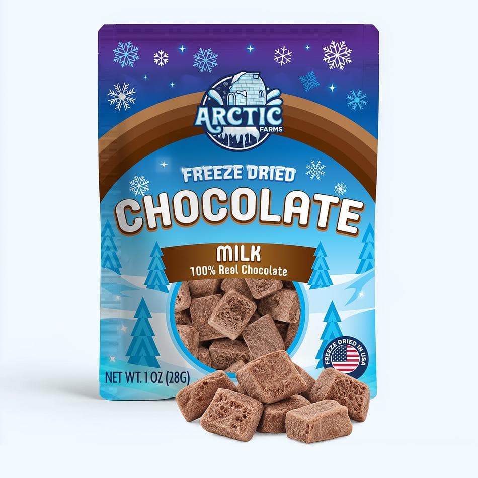 Freeze-Dried Milk Chocolate Bites, Real Cocoa Butter & Dairy, Crunchy Melt-In-Your-Mouth Snack, Resealable Bag (1 oz)