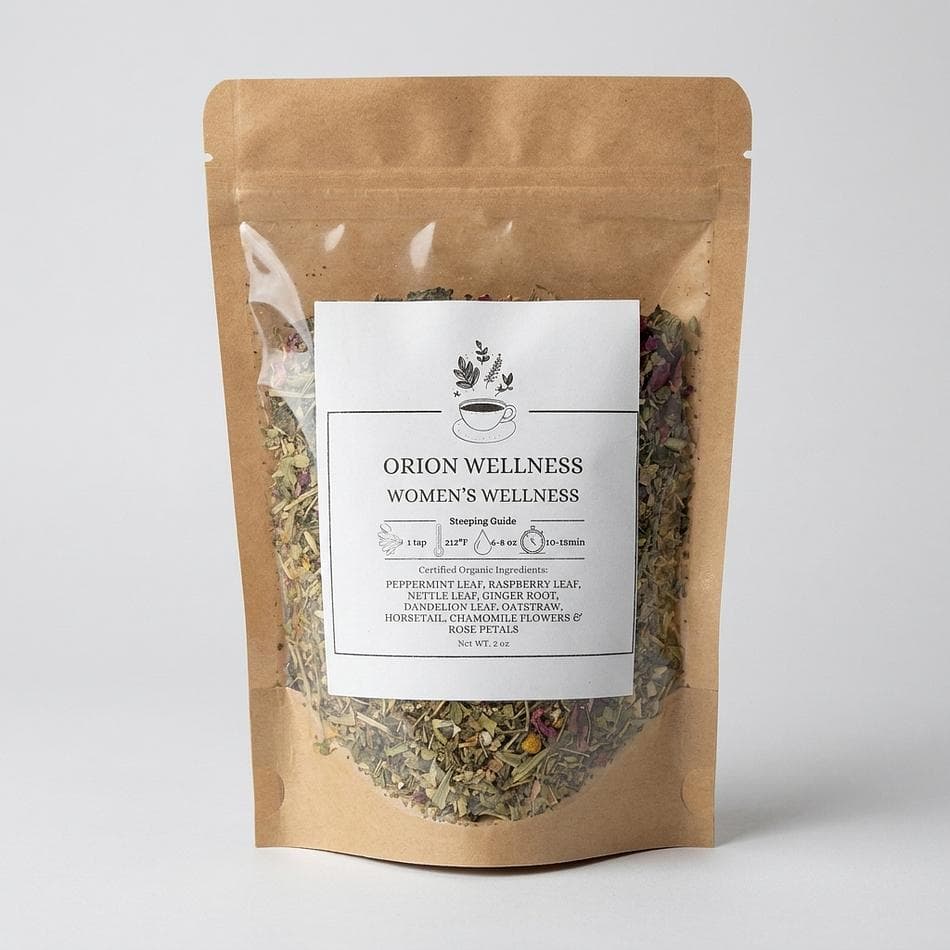 Loose Leaf Women’s Wellness Herbal Tea, Raspberry Leaf & Nettle, Mineral-Rich Balance Support, Peppermint & Chamomile, 2 oz