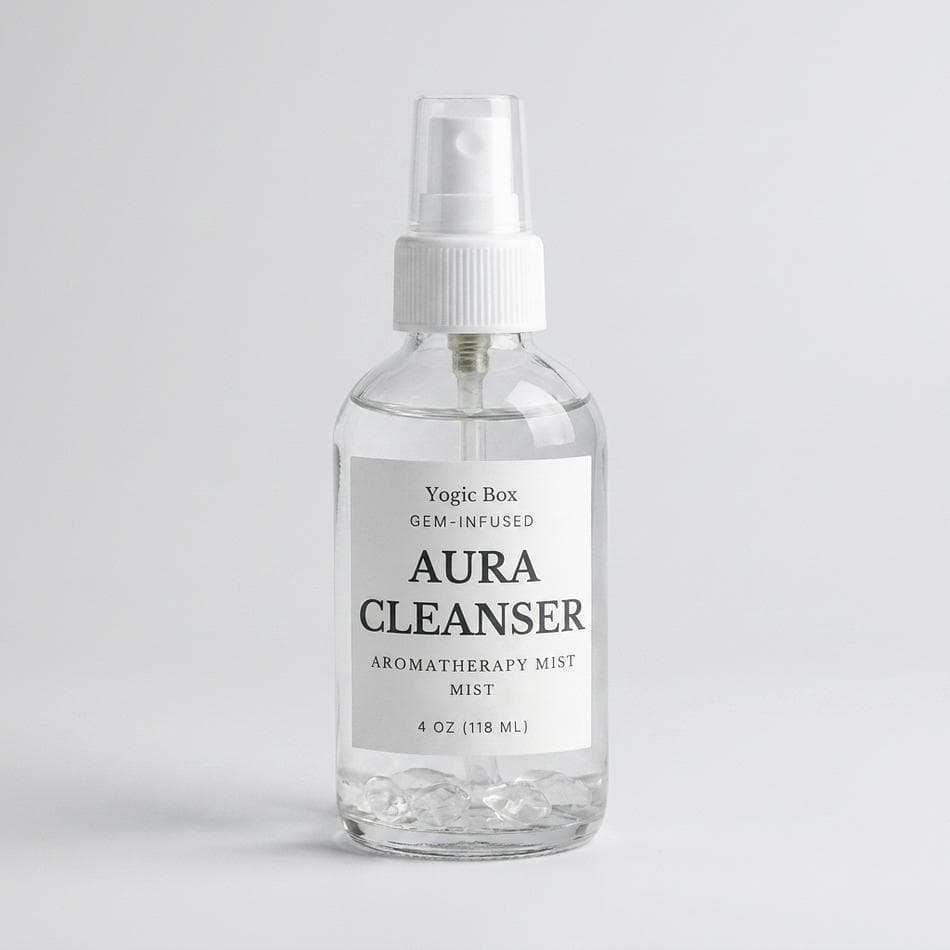Aura & Room Spray Mist, Palo Santo + Lemon + Cedarwood, Energy Clearing & Refresh, Clear Quartz Infused, 4 oz (118 ml)