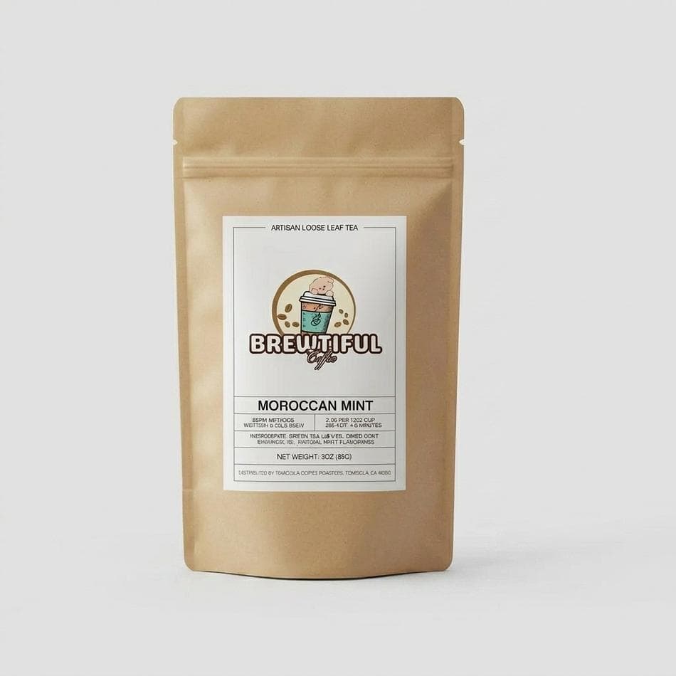 Moroccan Mint Green Tea, Gunpowder Green Tea & Peppermint, Refreshing Iced or Hot, Loose Leaf, 3 oz