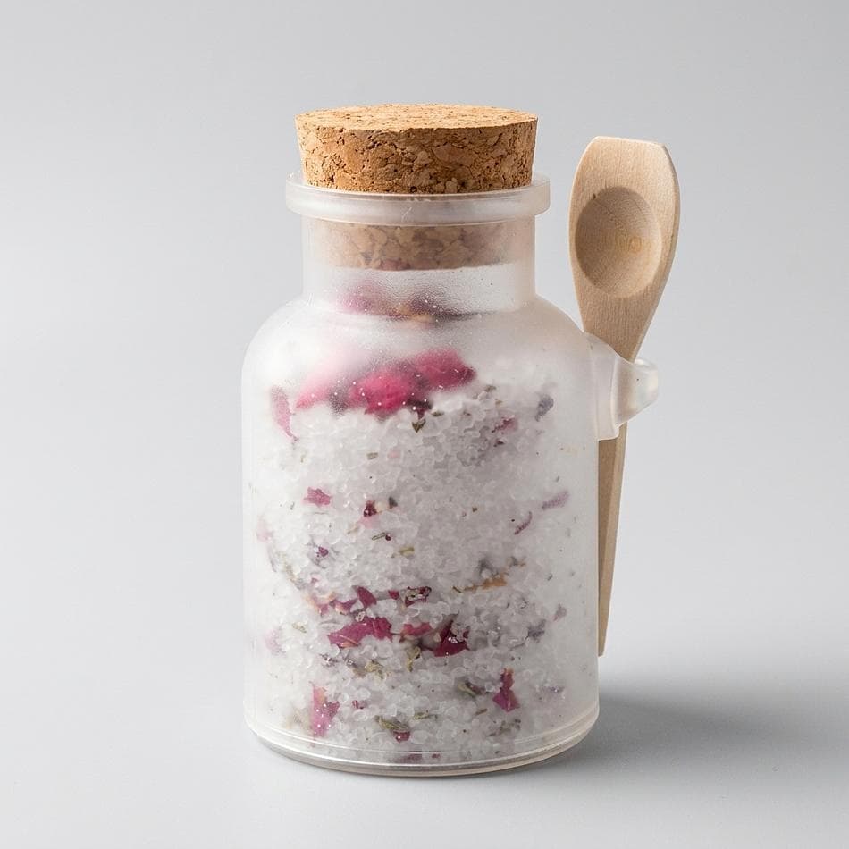 Epsom Salt Bath Soak, Lavender & Melatonin, Nighttime Relaxation, Dried Botanicals, 3 oz Jar
