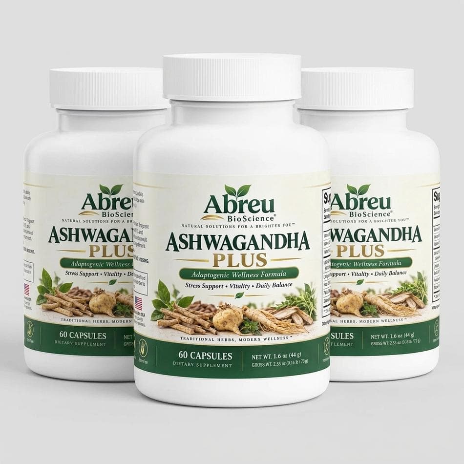 Ashwagandha Supplement Capsules, KSM-66® + Maca + Panax Ginseng, Stress Support & Vitality, With Vitamin D3 B6 B12, 60 Ct
