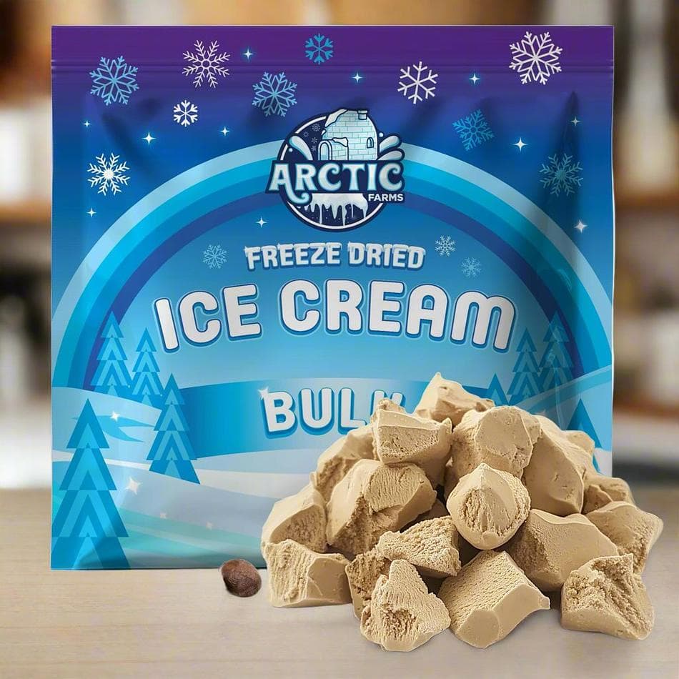 Freeze-Dried Ice Cream Bits, Cappuccino, No-Melt Crunchy Snack, Shelf-Stable, Bulk Bag (1 lb)